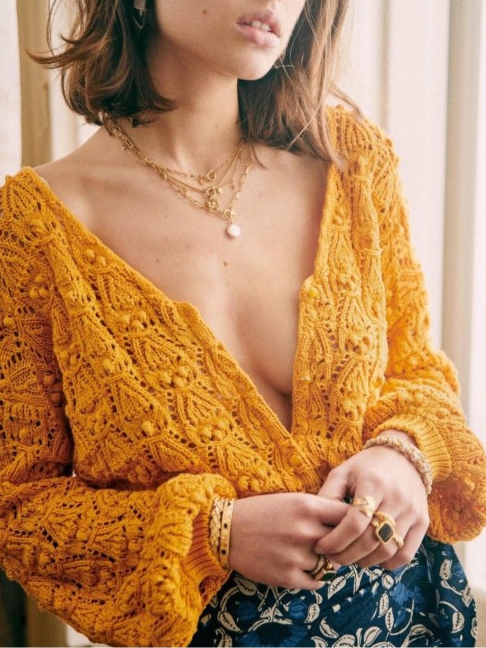 Sézane Annette Jumper in Mustard Yellow Sz Small